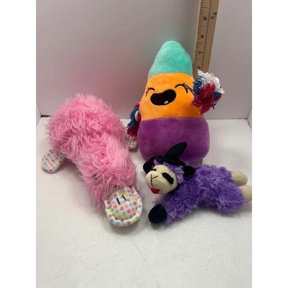 Lot of 3 Dog Toys: Platypus, Halloween Lamb and Halloween Candy Corn